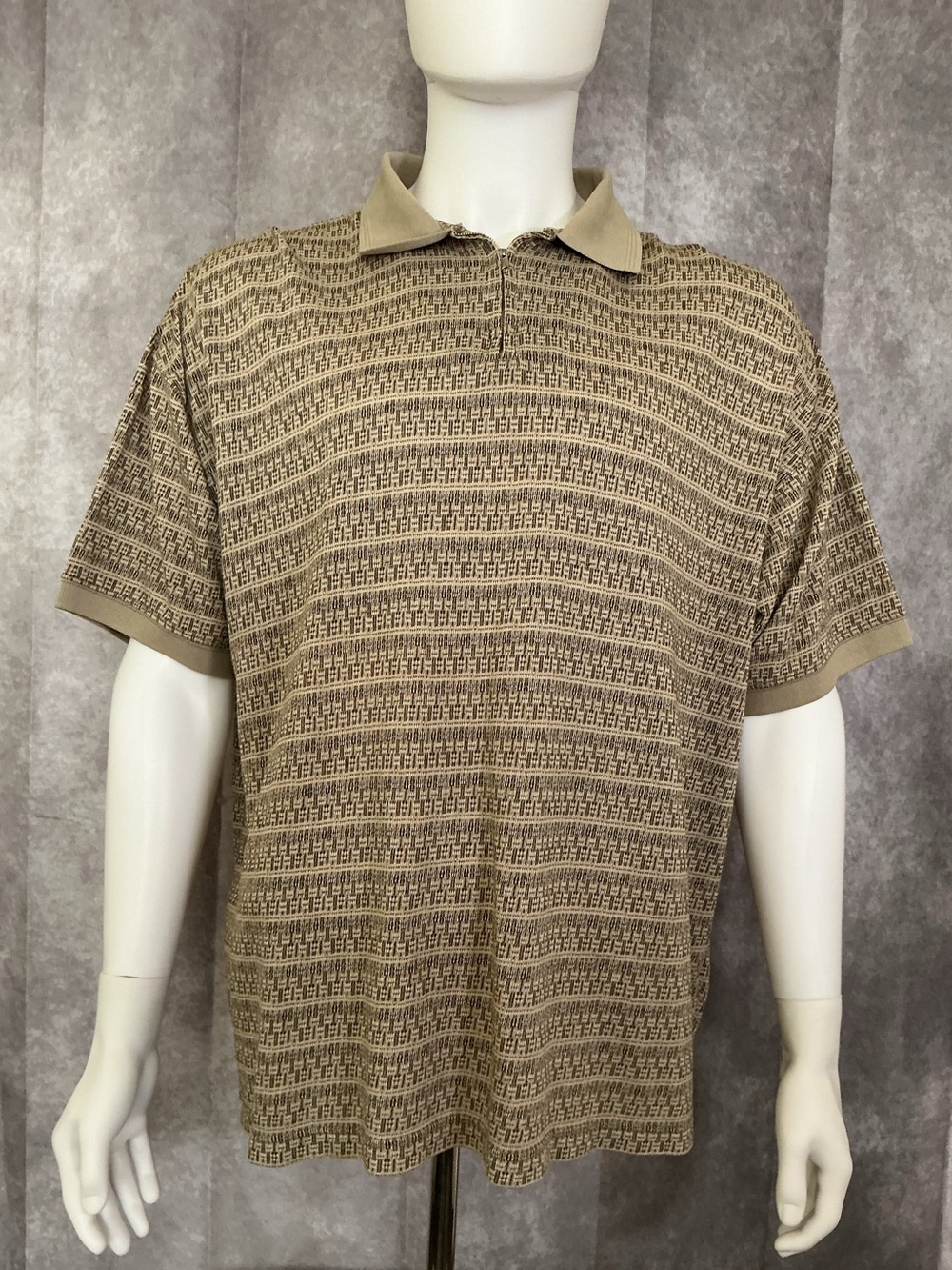 Men's Beige Short Sleeve Polo — M.E Sport